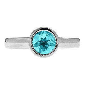 9ct White Gold Blue Topaz Ring R00073