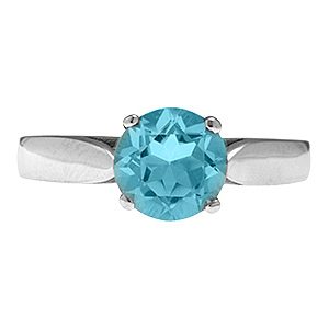 9ct White Gold & Blue Topaz Ring R00077