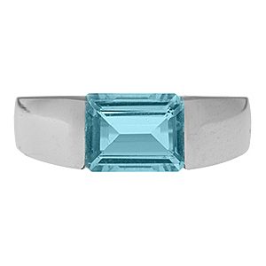 Platinum & Aquamarine Ring Rpt00031