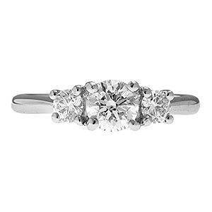 Platinum & Diamond Three Stone Ring Rpt00088