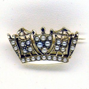 Coronet Pearl Brooch 9ct Gold Brq00049