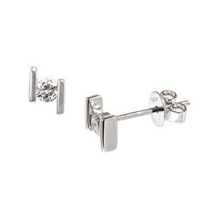 9ct White Gold & .20ct Single Diamond Stud Earrings Es00513