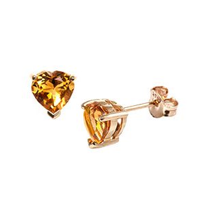 Heart Shaped Citrine Stud-Earrings Es00690