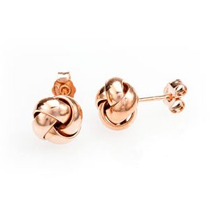 9ct Rose Gold Knot Earring Studs – 10mm Esp00010