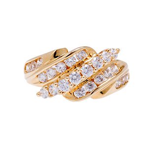 14ct Gold Cubic Zirconia Pre-Loved Dress Ring Rq00005