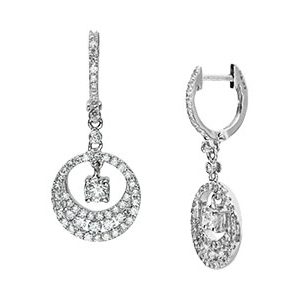 18ct White Gold Diamond Drop Earrings Eda00066