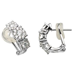 18ct White Gold Diamond Omega Stud Earrings Ela00002