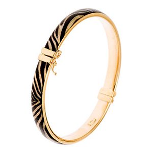 Gold Zebra Enamel Bangle B00002