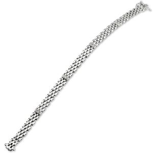 9ct White Gold Diamond Brick Bracelet Bl00092
