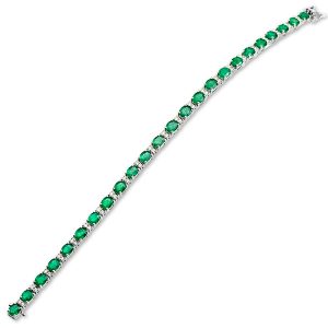 18ct White Gold Emerald Bracelet Bla00041