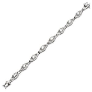 Real Silver & Cubic Zirconia Bracelet Bls00016