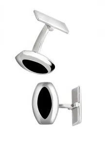 Barrel Shaped Black Sterling Silver Cufflinks Ck00112 - Image 4