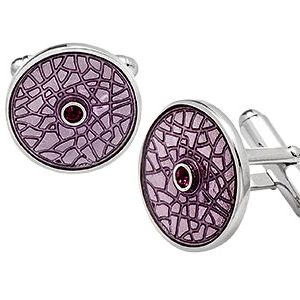 Knightsbridge Silver Purple Cufflinks Ck00162