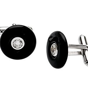 Silver Black Doughnut Cufflinks Ck00017