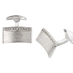 Anglesey Curved Sterling Silver Cufflinks Ck00182