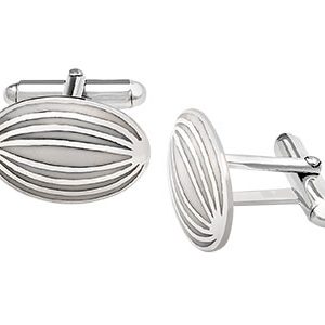 Dundee Silver Cufflinks White Enamel Ck00215