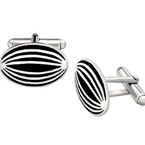 Edinburgh Silver Cufflinks Black Ck00216