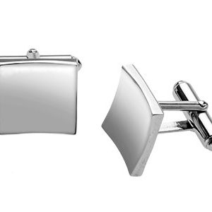Real Silver Square Concave Cufflinks Ck00022