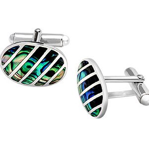 Silver Cufflinks Paua Shell / Abalone Ck00223