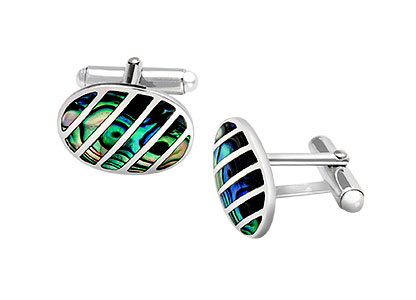 Silver Cufflinks Paua Shell / Abalone Ck00223