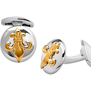 Fleur-De-Lis Cufflinks Real Silver Ck00233