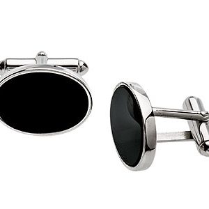 Oval Onyx Cufflinks Sterling Silver Ck00003
