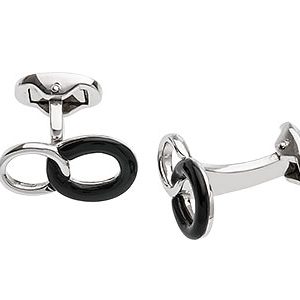 Real Silver Black Cufflinks Ck00035