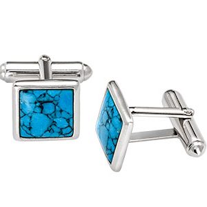 Sterling Silver Turquoise Cufflinks Ck00062