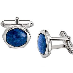 Kensington Silver Cufflinks Lapis Ck00078