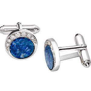 Mayfair Silver Cufflinks Lapis Lazuli Ck00007