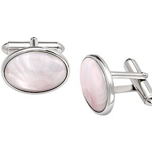 Silver Cufflinks Oval Mother of Pearl Ck00084