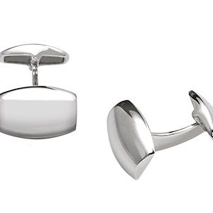 Silver Cufflinks Barrel Shaped Ck00088