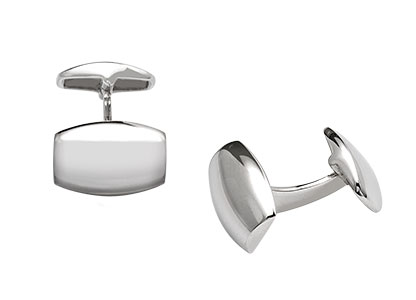 Silver Cufflinks Barrel Shaped Ck00088