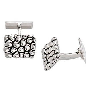 Silver Cufflinks Cobblestone Design Ck00090