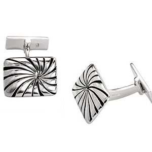 Rectangular Shape Silver Cufflinks Ck00091