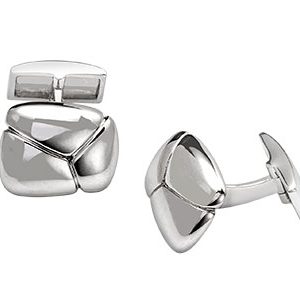 York Silver Cufflinks Stone Pattern Ck00093