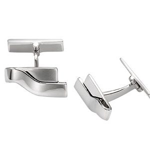 Taunton Silver Cufflinks Ribbon Style Ck00094