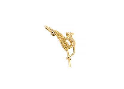 9ct Gold Solid Mouse on Corn Charm Cm00117