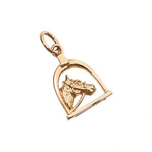 9ct Yellow Gold Solid Equestrian Charm Cm00001