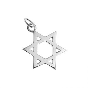 9ct White Gold Star of David Necklace Cm00126