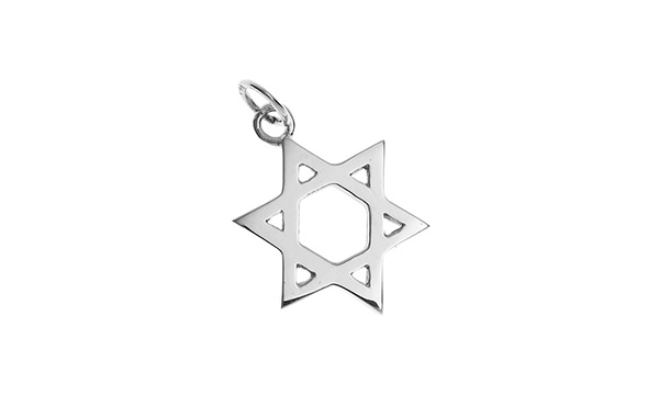 9ct White Gold Star of David Necklace Cm00126