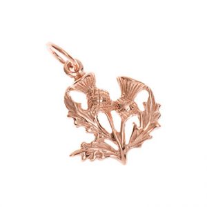 9ct Rose Gold Scottish Thistle Charm Cm00135