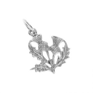 9ct White Gold Scottish Thistle Charm Cm00136