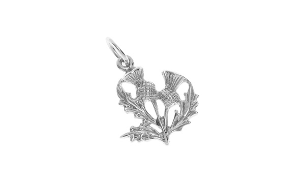 9ct White Gold Scottish Thistle Charm Cm00136