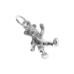 White Gold Teddy Bear Charm Cm00143
