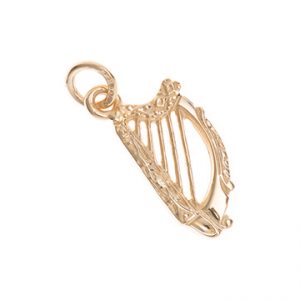 9ct Yellow Gold Solid Harp Charm Cm00147