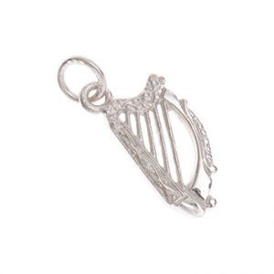 9ct White Gold Solid Harp Charm Cm00149