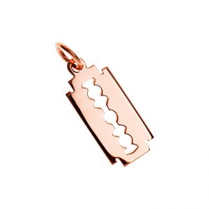 9ct Rose Gold Razor Blade Charm Cm00154