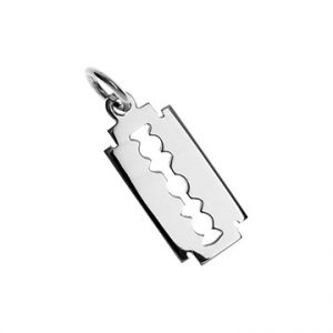 9ct White Gold Razor Blade Charm Cm00155