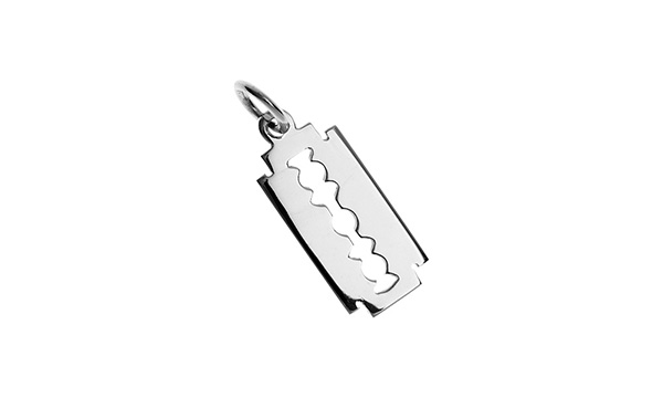 9ct White Gold Razor Blade Charm Cm00155